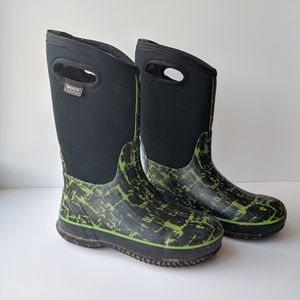 Youth Kids Electric Green Bogs Classic Tall Boots